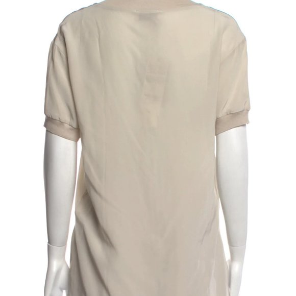 NWT Falconeri Designer Silk Off-White V-Neck Top, Size S - Picture 2 of 8